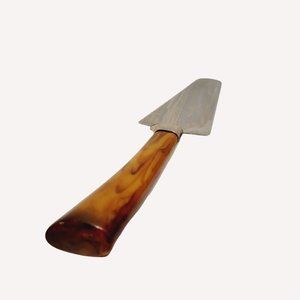 VTG Brown Bakelite Handle MCM Frontier Forge Stainless Steel Pie Server Slicer
